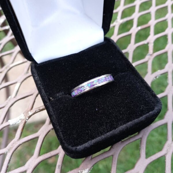 Custom Gemstone Inlay Rings , Made to Order, Glowring, Band, His and ...