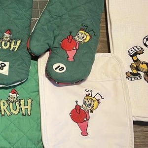 Christmas Embroidery Bundle, Grinch Embroidery, Grinch with lights Embroidery, Dog Embroidery Design - Girl Holding Gift Embroidery, 9 Sizes