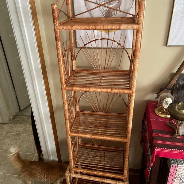 Arched Wicker Shelf, Arched Rattan Shelf, Wicker Furniture, Wicker ...