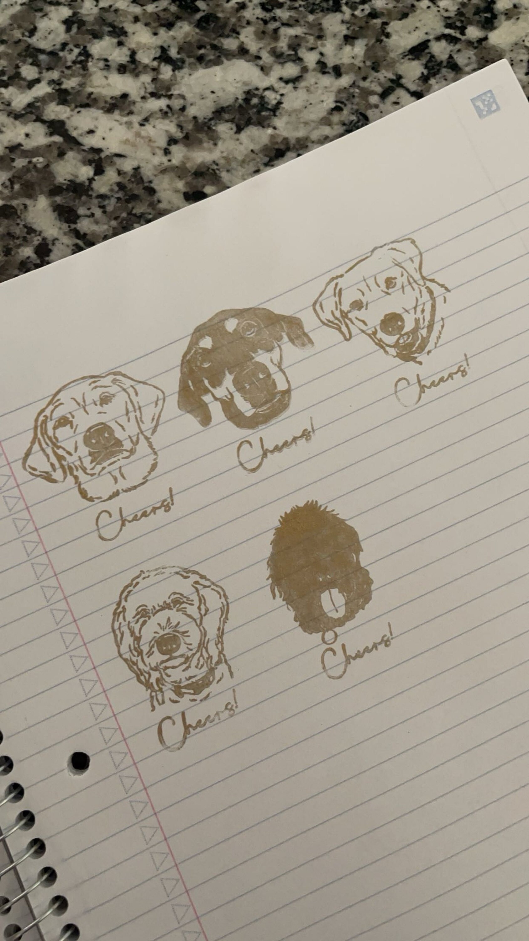 Personalized Custom Pet Rubber Stamp - Hand-Drawn Portraits for Pet Lovers