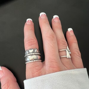 Anello A Fascia Con Cuore In Argento Sterling 925 Fatto A Mano - Italia - Foto 9