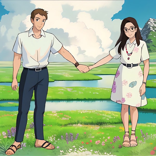 Ghibli Style Portraits,turn You Into a Ghibli Character, Custom Digital