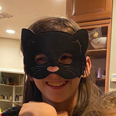 Cat Mask, Kitty Felt Mask, White or Black, Costume Kids Pretend Play - Etsy