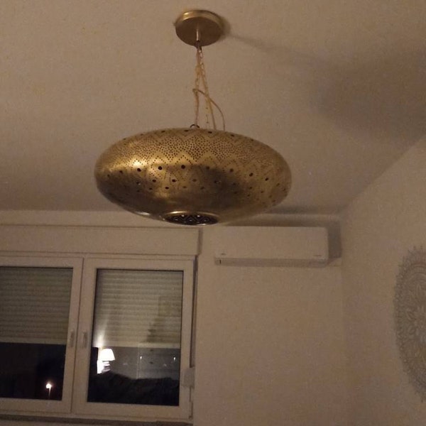 Manar Brass Moroccan Pendant Light For Boho Homes With E14 Socket And 110V To 120V main image 1