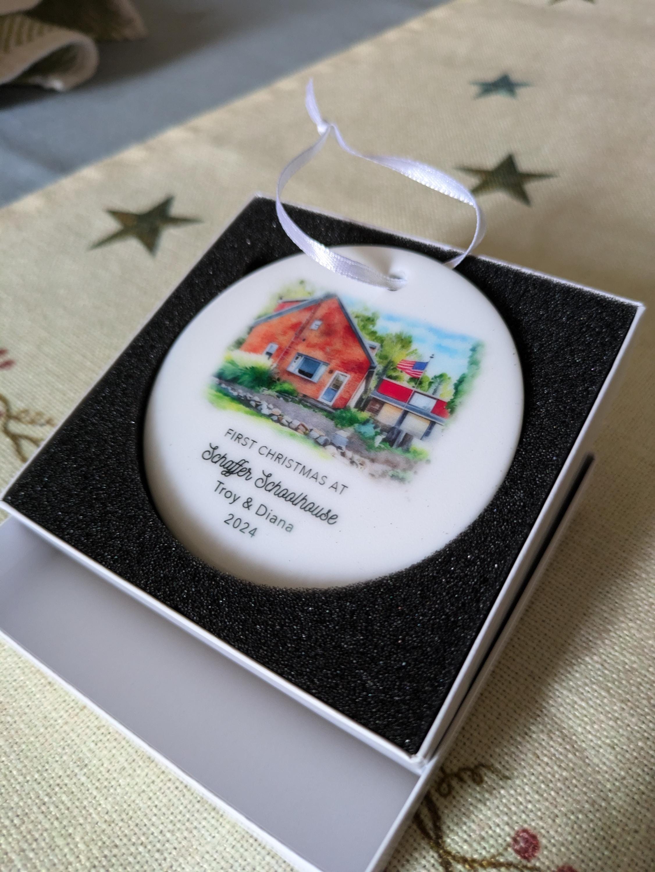 New Home Ornament - Personalized New Home Christmas Ornament - Watercolor Photo Ornament
