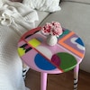Red White Abstract Funky Colorful Side Resin Coffee Tables,maximalist ...