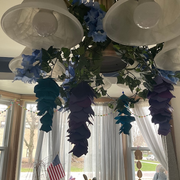 DIY Paper Wisteria Flower Template and Tutorial, Birthday Decor, Baby ...