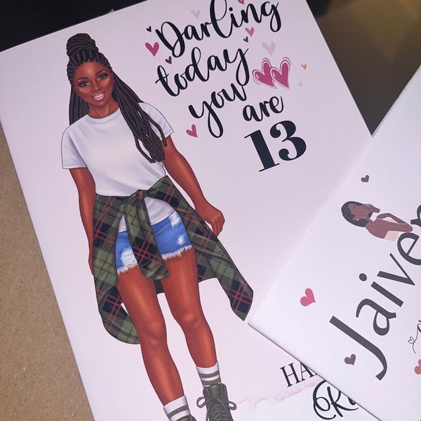 Teenage Girl Personalised Birthday Card, Daughter Granddaughter Friend ...