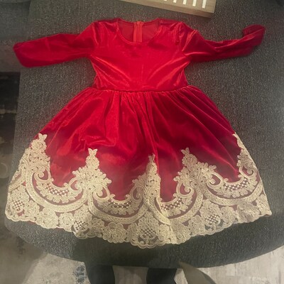 Burgundy Red Christmas Dress, Toddler Christmas Dress, Baby Girl ...