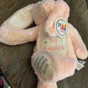 Baby's First Easter Personalised Name Pink Bunny Rabbit Plush ...