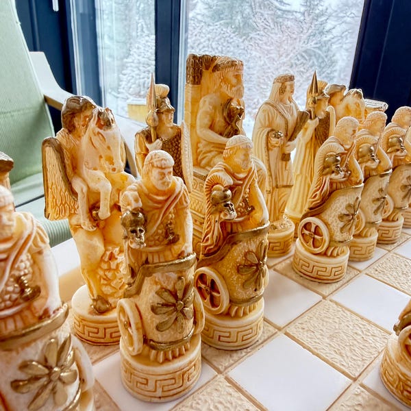 Chess Set, Acropolis, Parthenon Board, Greek Mythology Pieces, 3D Board ...