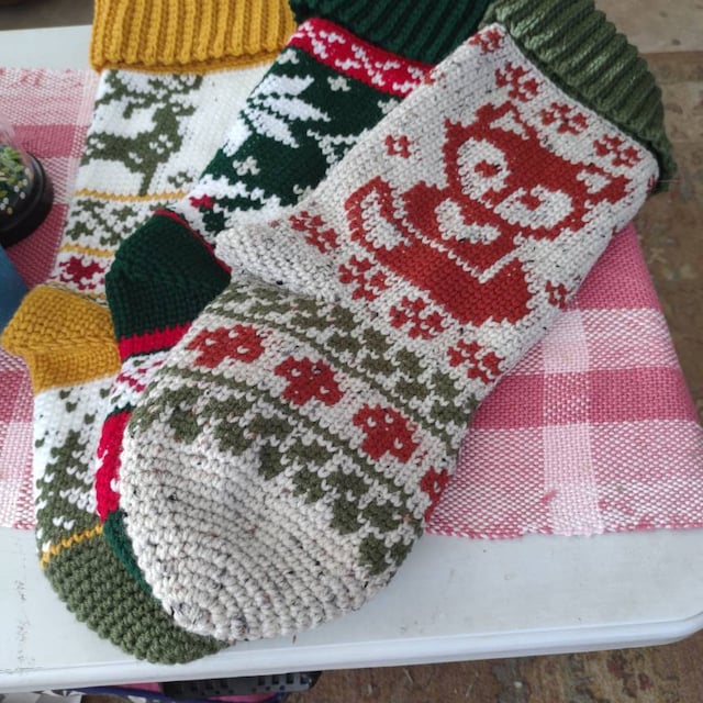 A customer's finished Woodland Fox Stocking Crochet Pattern