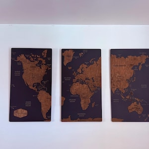 世界地図プッシュピンウォールアート（無料ピン付き）、コルク世界地図