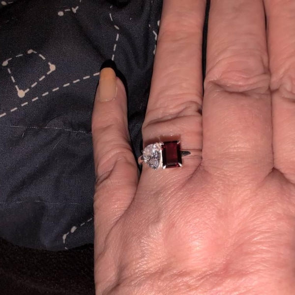 Vintage Emerald Cut Ruby Engagement Ring, Solid Yellow Red Gemstone ...