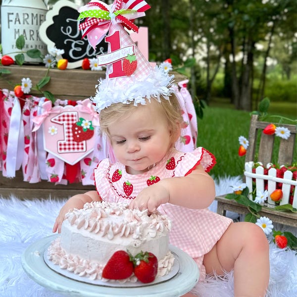 Petit Bebe Girls Blue Gingham Smocked Apples & Pencils Dress - Collar