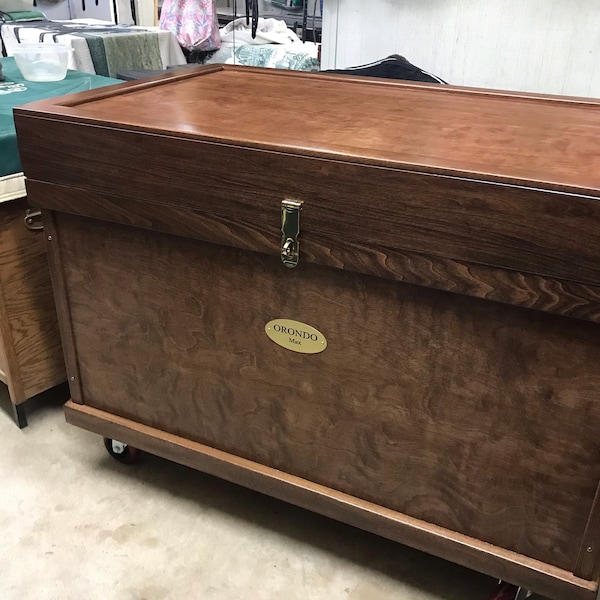 Classic Extra Large Wood Tack Trunk With Brass Nameplate and Trunk ...