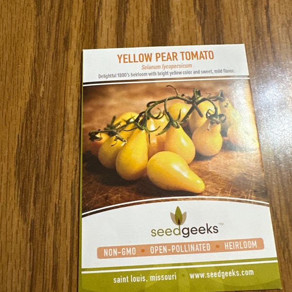 Tomato Yellow Pear Seeds – Non-GMO, Organic Heirloom, Ukrainian Vegetable Seeds