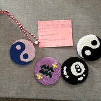 Punch Needle Coaster, Tufted Coaster,mini Rug, Custom Mug Rug, Drink ...