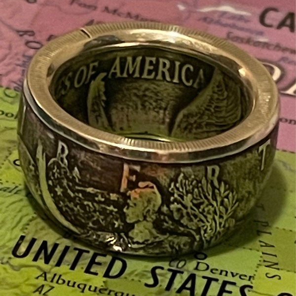 American Eagle Silver Dollar Coin Ring - Etsy
