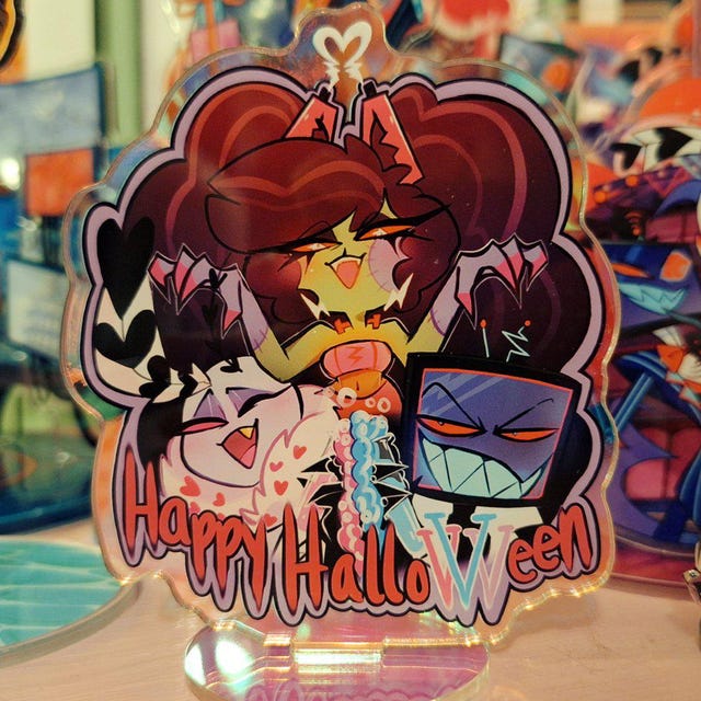 Hazbin Hotel Vox ピンバッジ Hazbin Hotel Vox, Velvette, Valentino Halloween Collection Charms