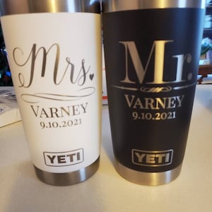 Mr. and Mrs. Wedding Gift Basket Set YETI Tumbler