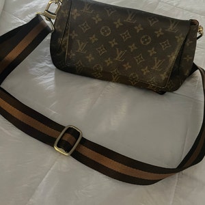 Dark Brown & Golden Honey Strap 1 Wide Adjustable Shoulder to Crossbody  Length for LV Monogram, Damier Ebene, Etc 