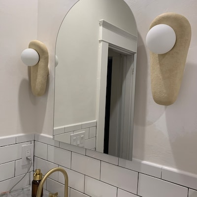 Round Wall Sconce Clay Round Wall Light, Ceramic Led Wall Sconce Ideal ...