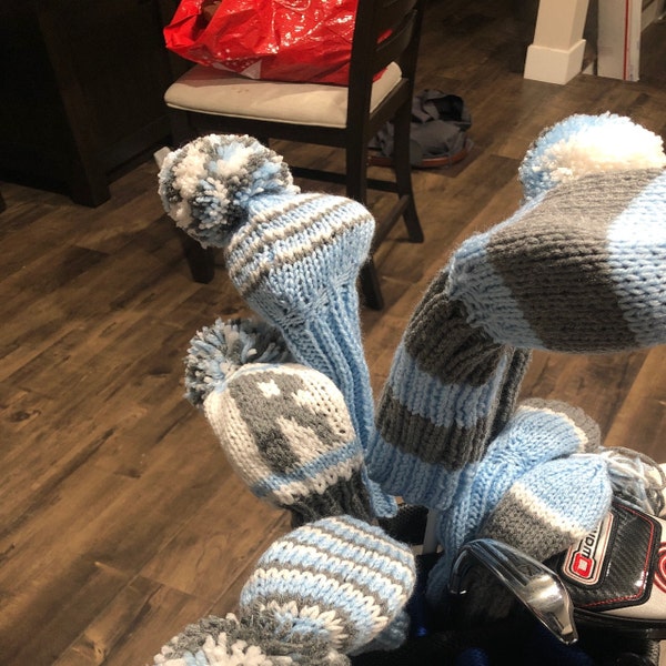 Hand Knit Golf Club Covers Etsy
