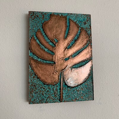 Rustic Copper Wall Art Farmhouse Decor Textured Wall Decor Minimalist