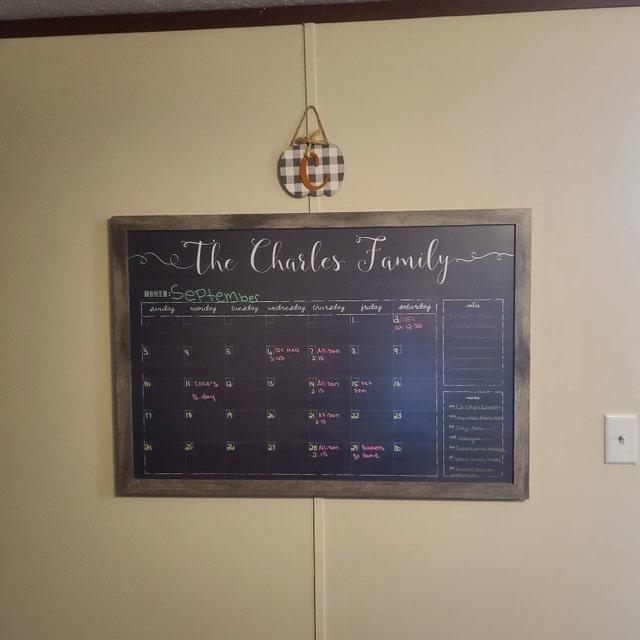 personalized-dry-erase-chalkboard-calendar-small-or-large-size-framed-family-command-center-organizer-horizontal-etsy