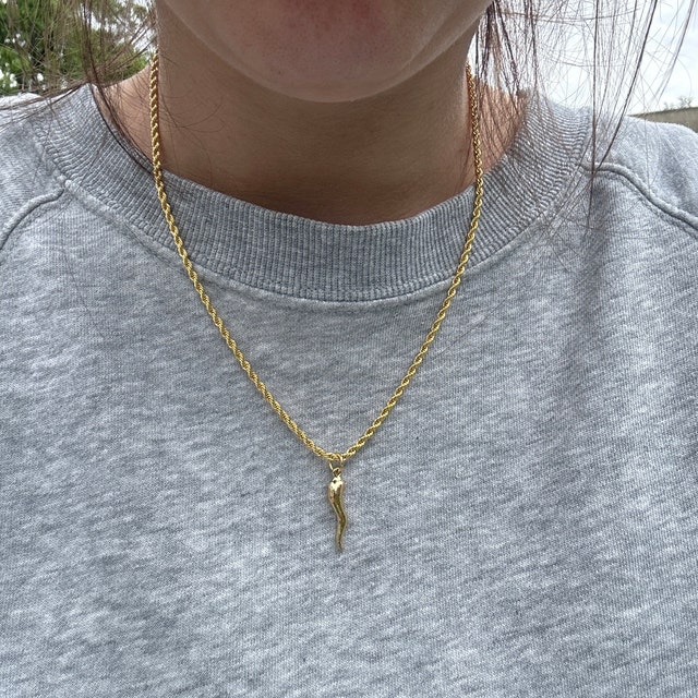 Gold Chain Italian Horn Necklace For Men Italian Horn Necklace Men