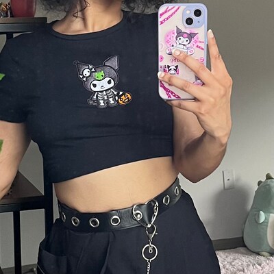 I Love Batty Embroidery Crop Top - Etsy