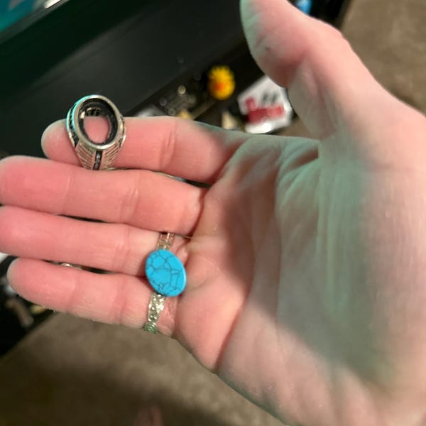 Blue Copper Turquoise Ring with Sterling Silver main image 0