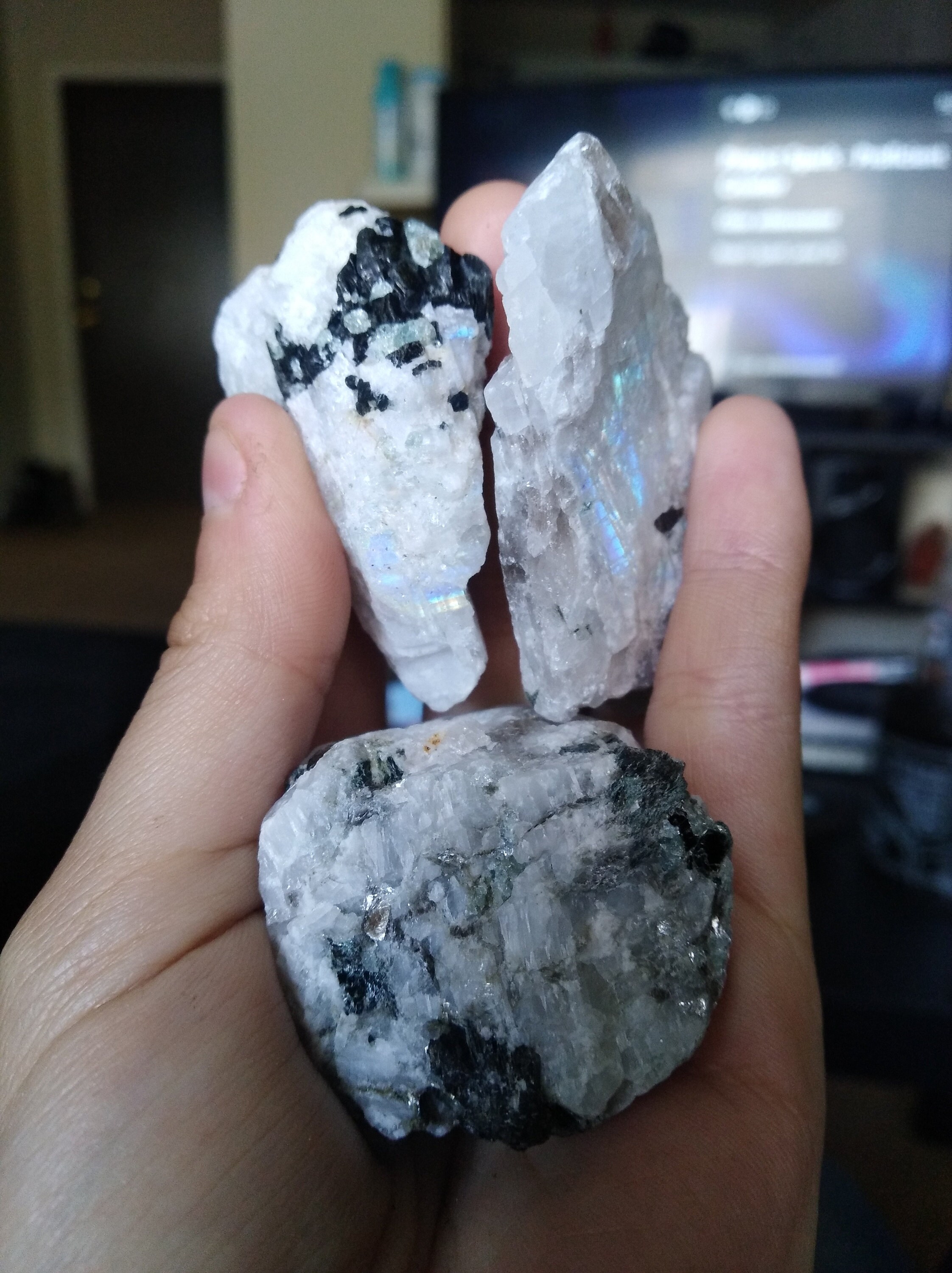 Raw Rainbow Moonstone Gemstone Crystals Choose How Many Pieces (Rough