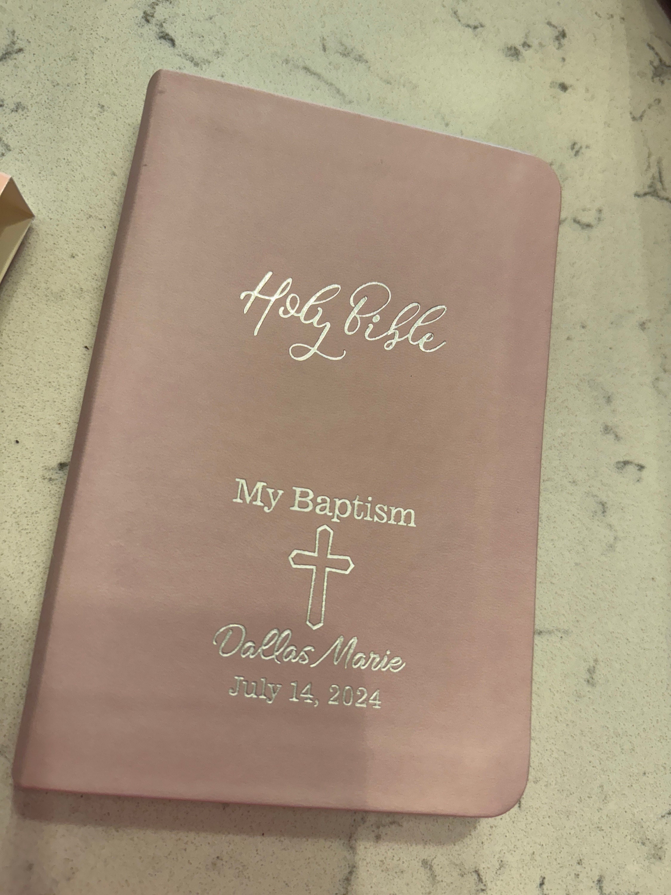 Personalized Baptism Bible – Religious Gift for Faith Milestone – KJV Bible - Keepsake For Baby - Children's Bible - Choose Pink Or Blue