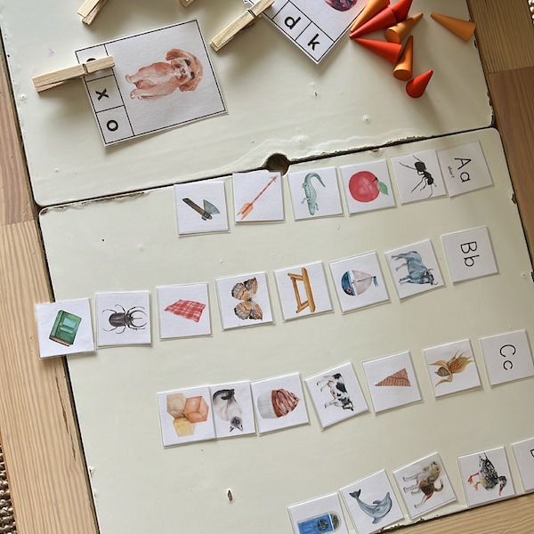 Preschool Letter Sounds Picture Matching Cards, Montessori Letters ...