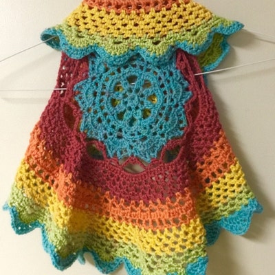 Starburst Mandala Circular Vest Kids Crochet Pattern PDF FILE ONLY the ...