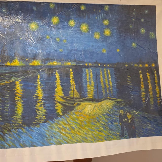 ヴィンセント・ヴァン・ゴッホ - 星月夜 (1888) 美術館品質のロールド