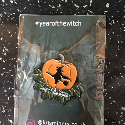 LIMITED EDITION Vintage Style Halloween Enamel Pin Featuring an Evil ...