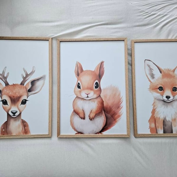 Woodland Nursery Prints Wall Art Gift, Set of 15 Printable Forest ...