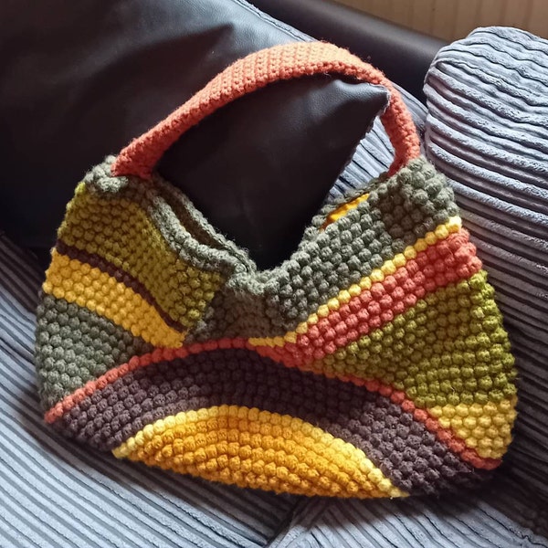 CROCHET 30 TOTE BAG IN MULTICOLOR FABRIC