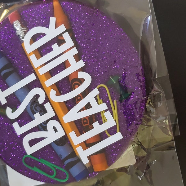 Personalized Teacher Appreciation Resin Coaster Custom Teachers Gift ...