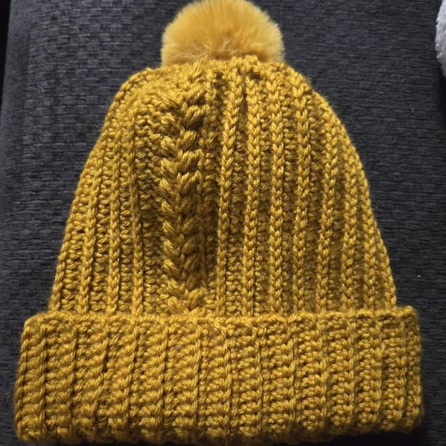 A customer's finished Autumn Wheat Hat Beanie Crochet Pattern