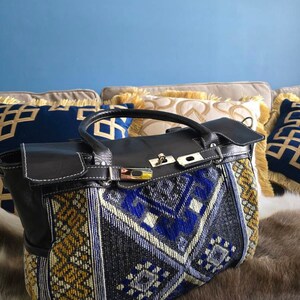Women Retro Spliced Polka Dot Shoulder Bag