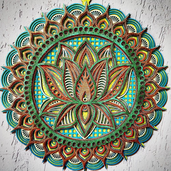 Multilayer Laser Cut DXF - MANDALA LOTUS - Mandala Svg Files for Cricut ...