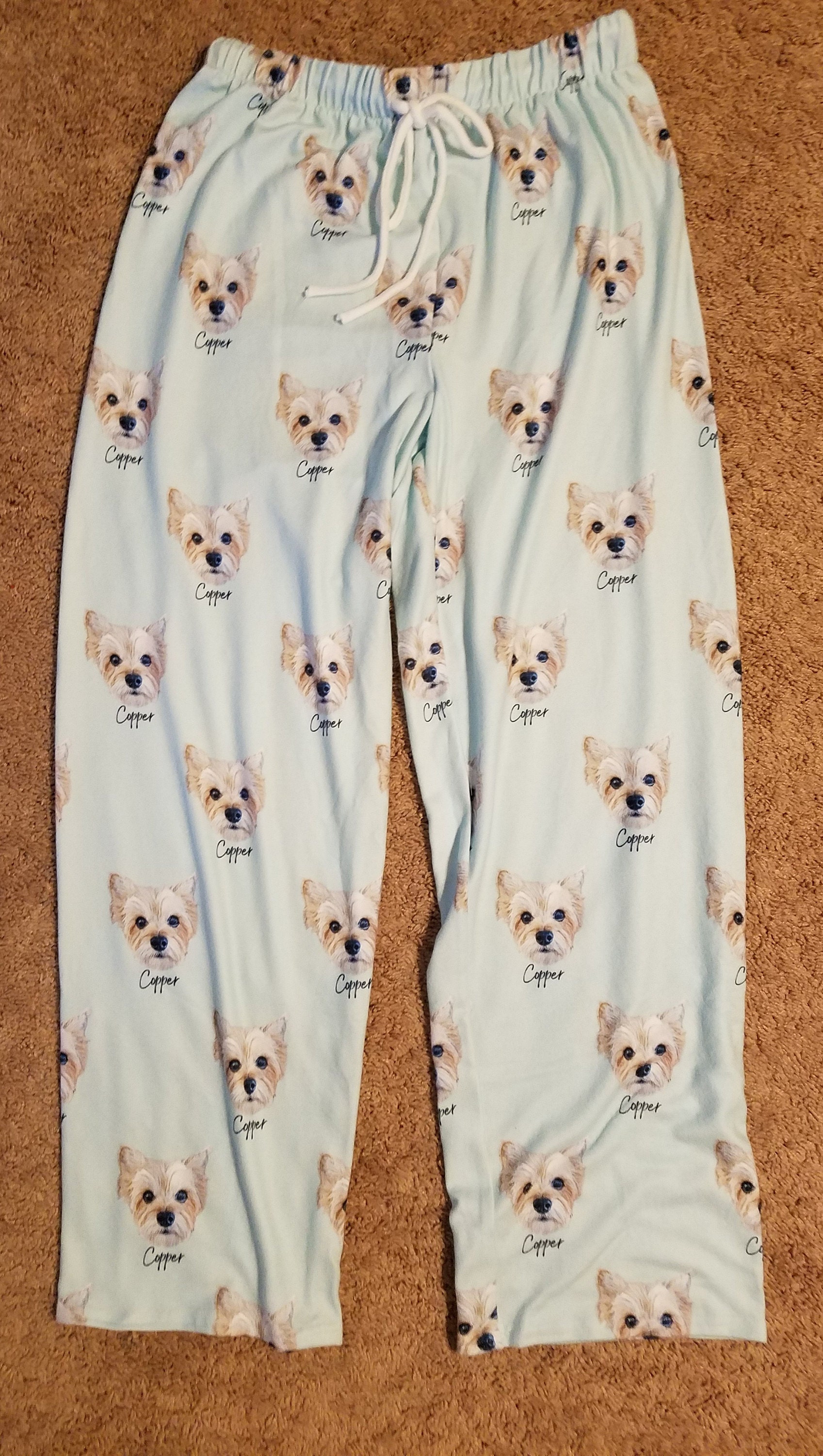 Custom Paw Design Pet Multi-color Paw Portrait Pajama pants Using Pet Photo + Name Custom Dog Personalized Pajama Pants Photo Pants