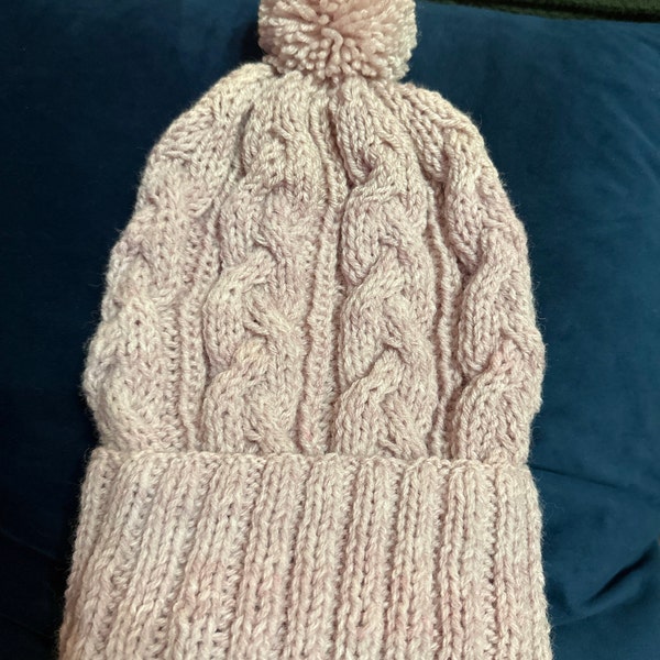 Hat KNITTING PATTERN - Cable Knit Beanie Pattern, Classic Aran Cable ...