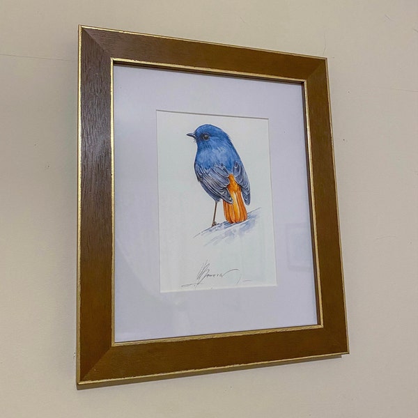 Robin Bird Watercolor Painting, Handmade Artwork, Bird Wall Decor - Etsy