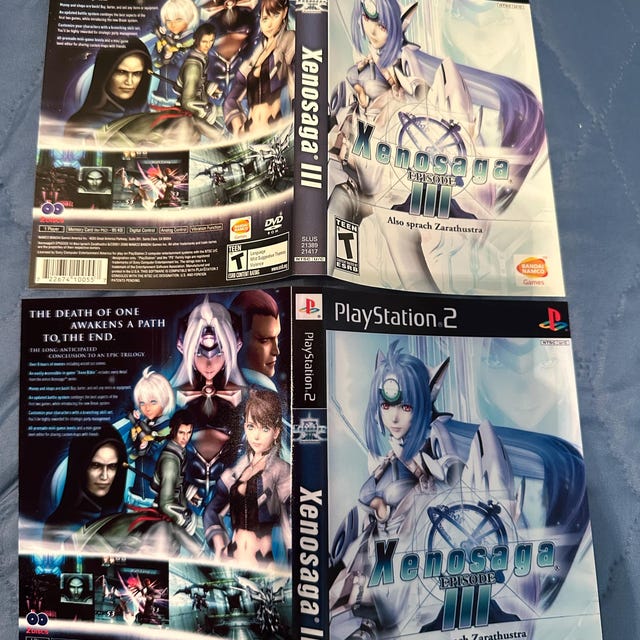 Custom Printed Xenosaga III Play Station 2 Manual, Case & Case