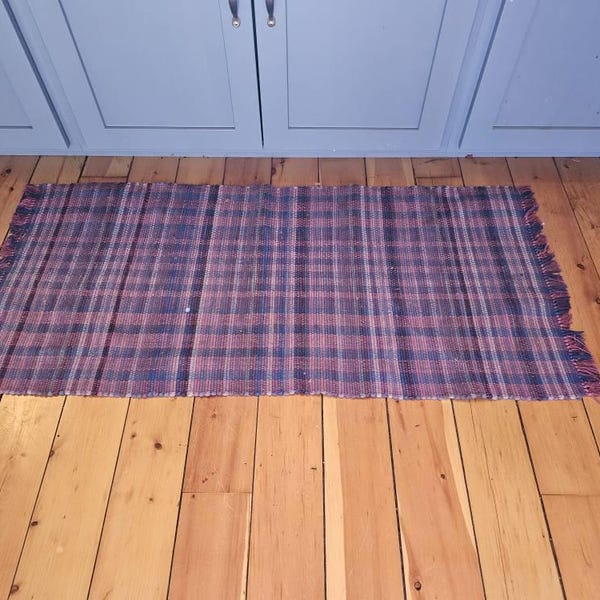 Handwoven Machine Washable Rag Rug Placemats in Warm Rust, Grey, and ...